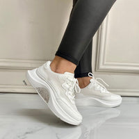 Tenis blanco apliques brillantes suela 3cm  9239   C-66