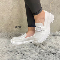 Zapato blanco aplique suela 3cm   NN308  C-69