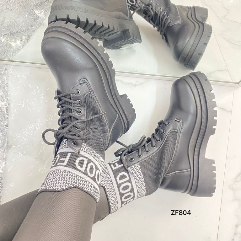 Botin negro suela 4cm   BO26-16  C-70