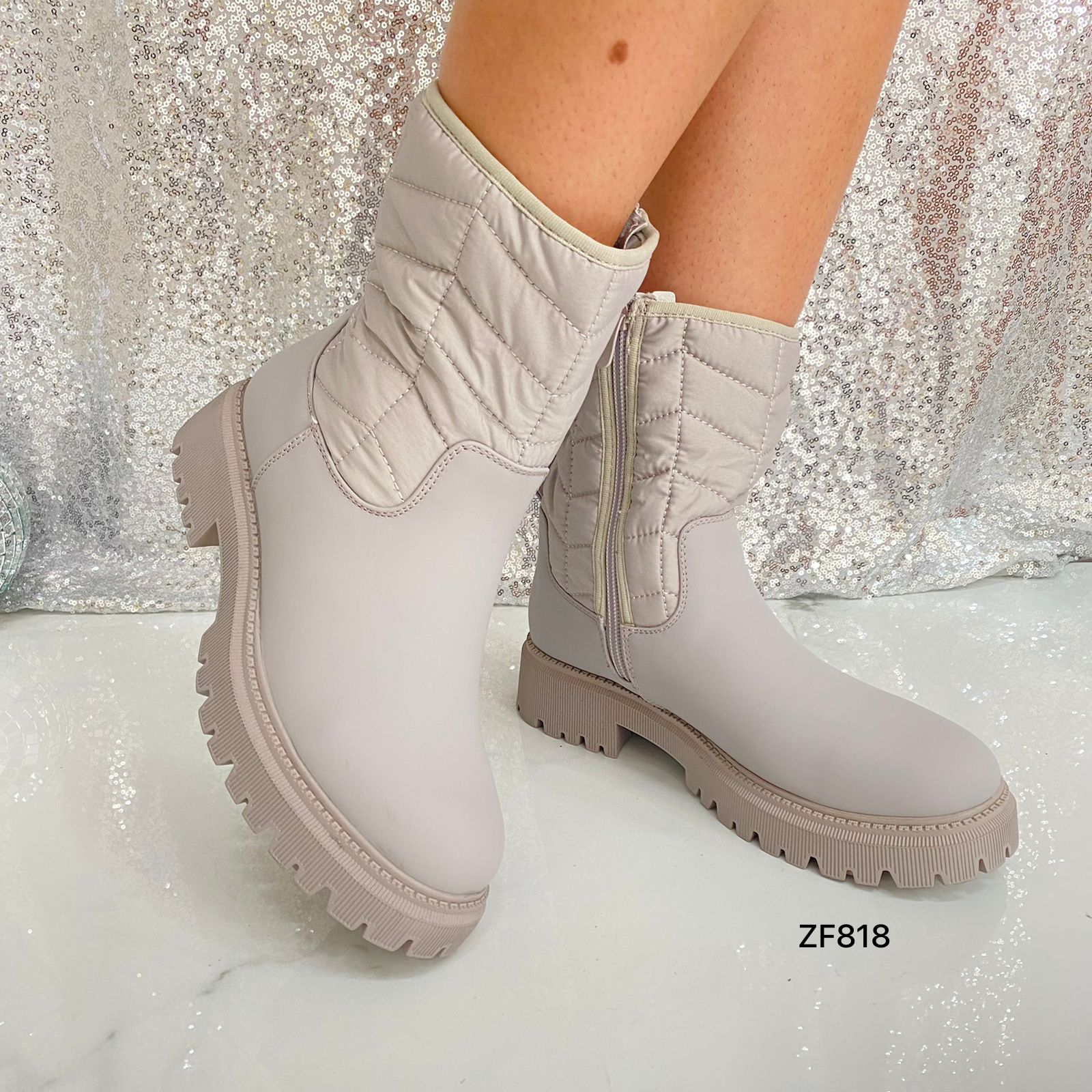 Botin gris suela 4cm  M632   C-58