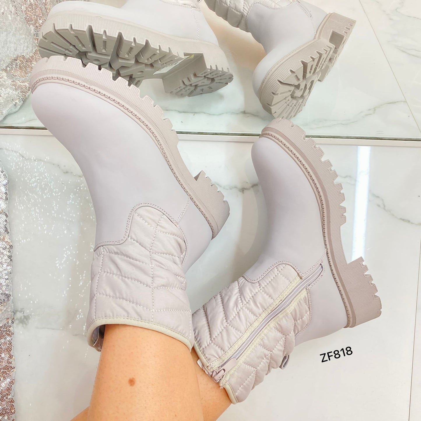 Botin gris suela 4cm  M632   C-58