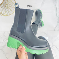 Botin negro suela verde tacon 8cm U9AX18012-1  C-20