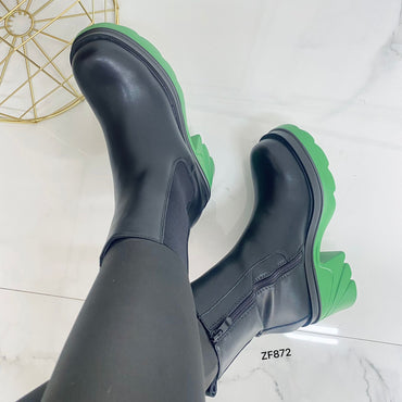 Botin negro suela verde tacon 8cm U9AX18012-1  C-20