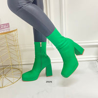 Botin verde tacon 10cm  CLS-221  C-37