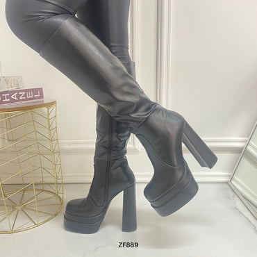 Bota caña alta negra plataforma 5cm  tacon 14cm   BSXX7326  C-44