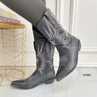 Bota texana negra tacon 4cm  BOT013C  C-1
