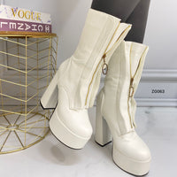 Bota blanco cierre frontal tacon 14cm  BOT010C  C-1