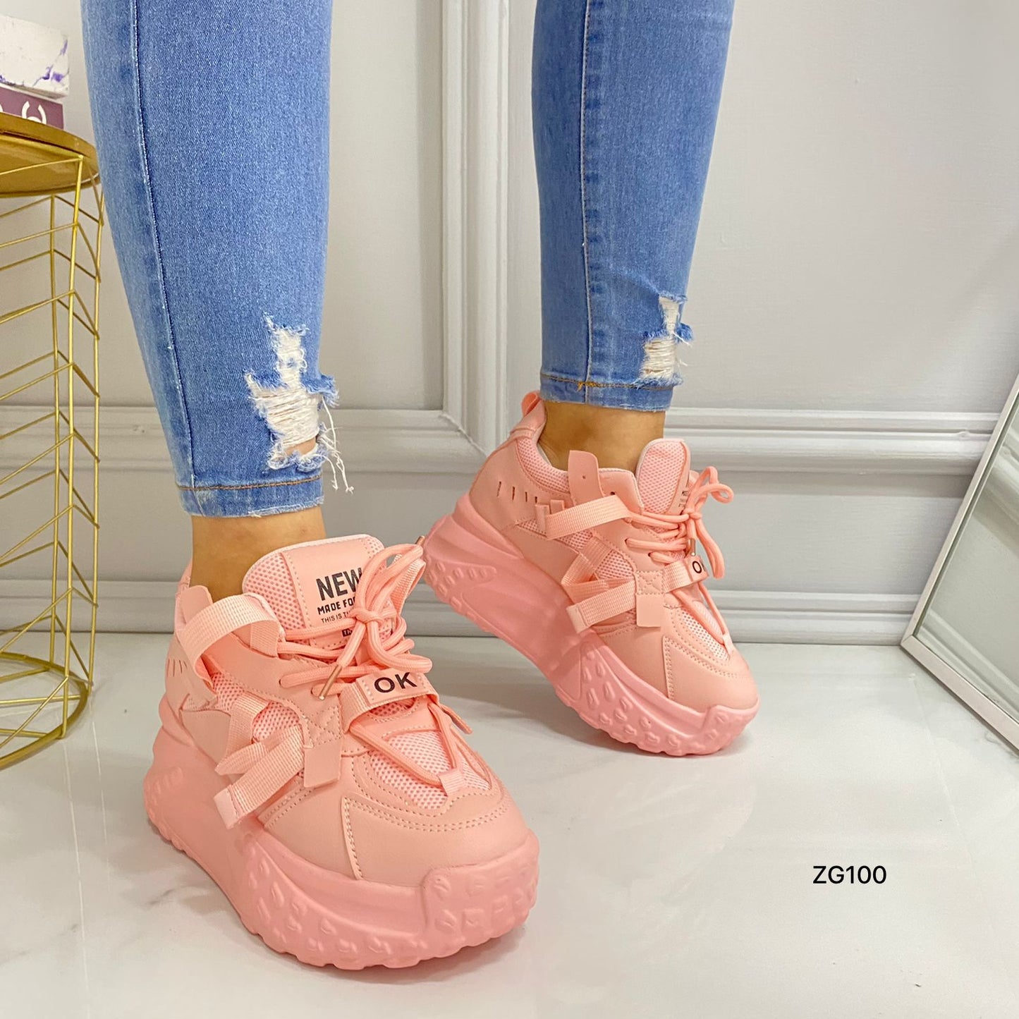 Tenis rosado suela 5cm  X-28  C-2
