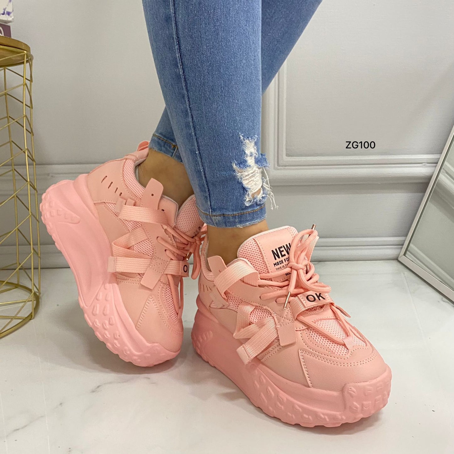 Tenis rosado suela 5cm  X-28  C-2