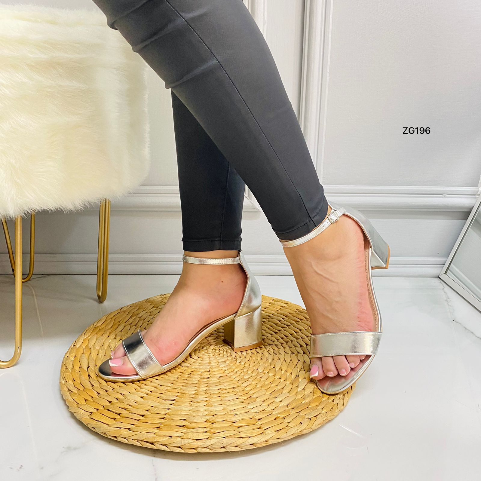 Sandalia plateado tacon 6cm  9593  C-7