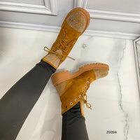 Botin cafe apliques plateado brillantes tacon 4cm  A9529  C-13