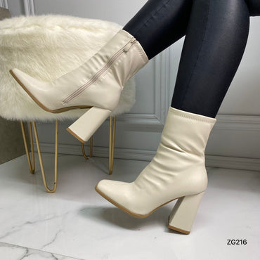Botin beige tacon 10cm  H8-273  C-8