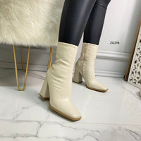 Botin beige tacon 10cm  H8-273  C-8