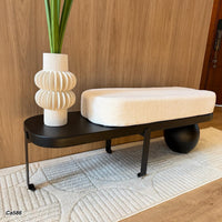 Banca negro cojin blanco  120cm* 35cm* 45cm