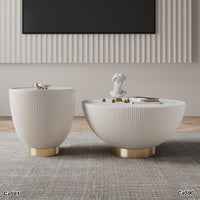 Mesa de policuero grande beige piedra blanco  70cm* 36cm