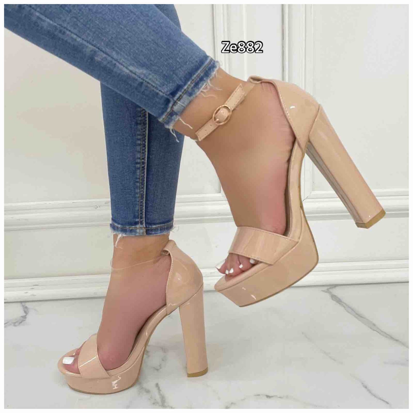 Sandalia nude tacon 14cm  BL717-PM   C11