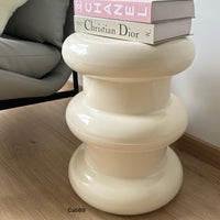 Mesa auxiliar beige tubular  35cm* 35cm* 47cm
