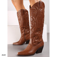 Bota texana café tacon 7cm  U8B-X20581-18  C-118
