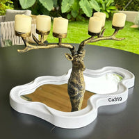 Candelabro reno dorado resina  36cm* 20cm* 5cm