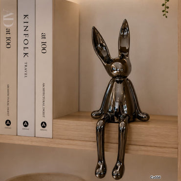 Articulo decorativo conejo plateado grande  14cm* 12cm* 36cm