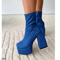 Botin azul plataforma 4cm tacon 12cm   F07   C-1
