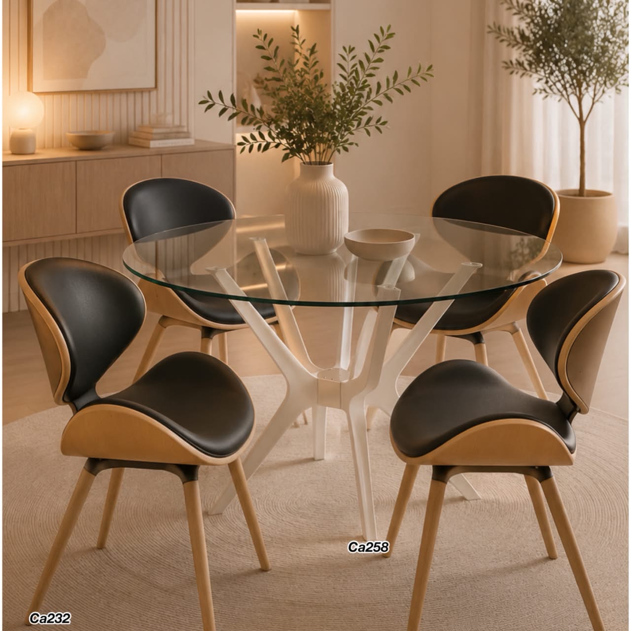 Mesa de vidrio base metalica blanca  80cm* 75cm