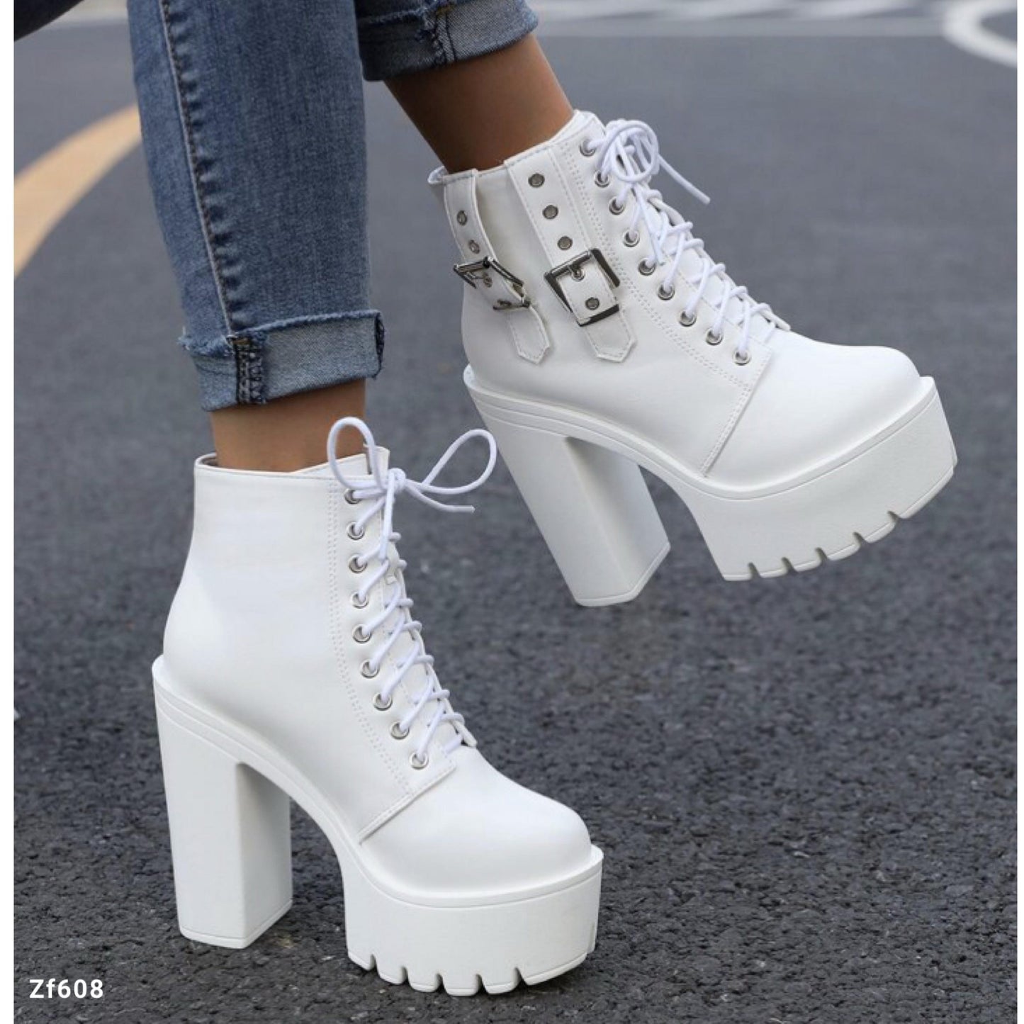 Botin blanco tacon 14cm  659-10  C-2