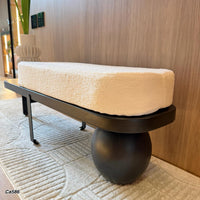 Banca negro cojin blanco  120cm* 35cm* 45cm