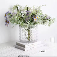 Florero transparente diseño burbujas cristal  mediano  16cm* 17cm