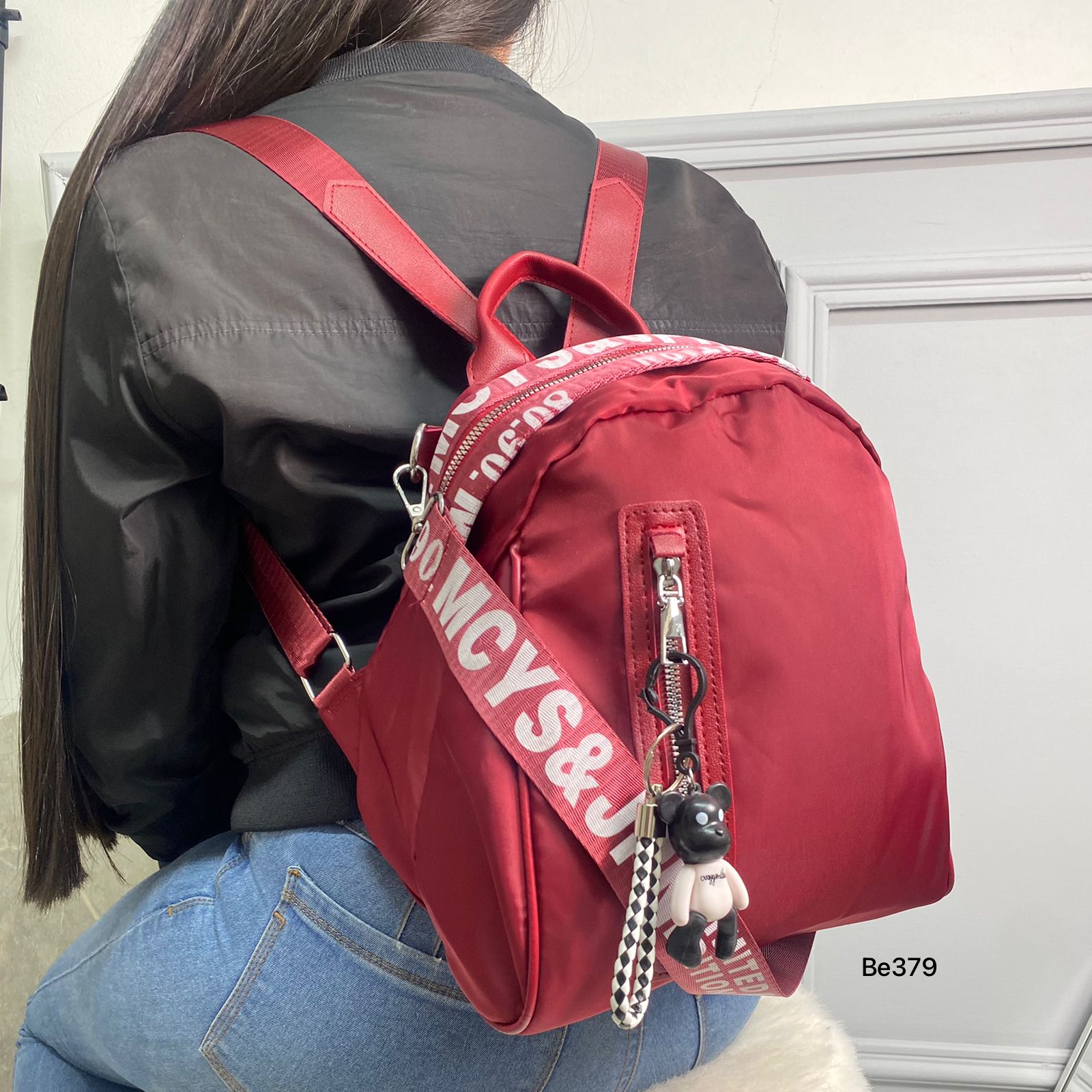 Morral rojo detalle llavero  26cm* 21cm   MR05#  C-B