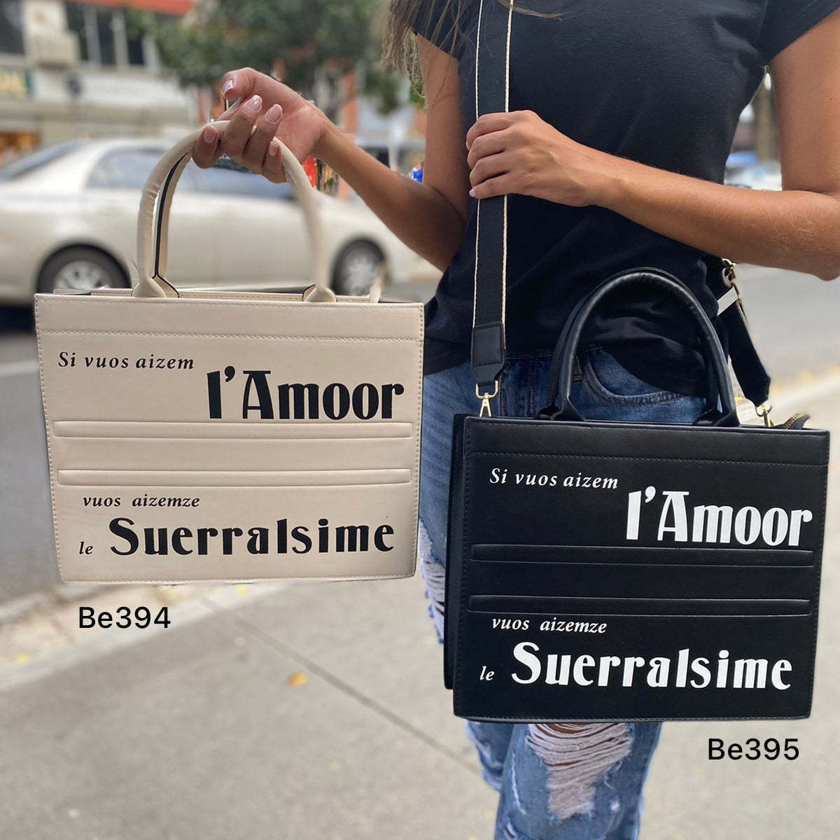 Bolso beige detalles negros  27cm* 34cm* 8cm  XCY-0096  C-B