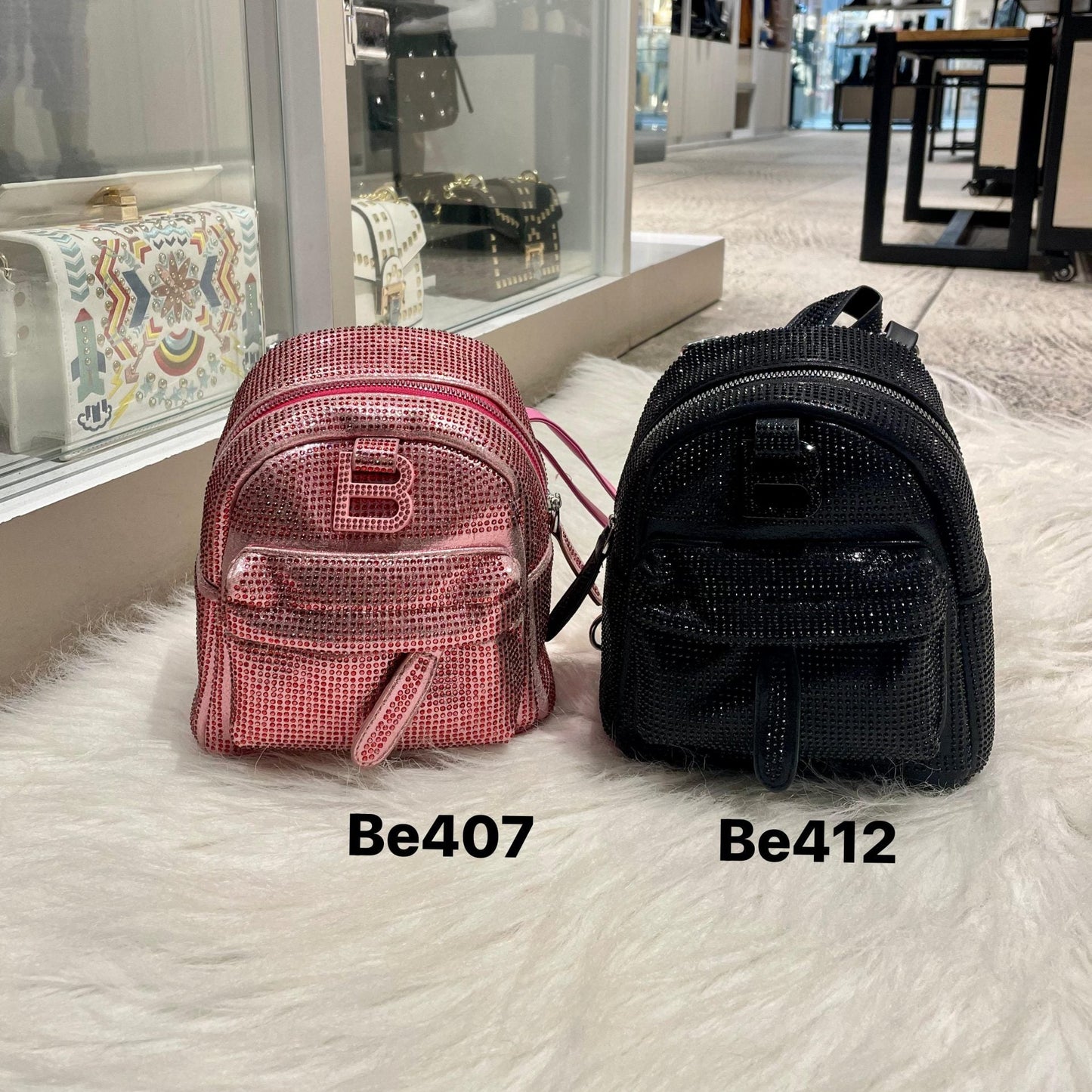 Morral rosa apliques fucsia brillantes   19cm* 20cm* 10cm  7689  C-B