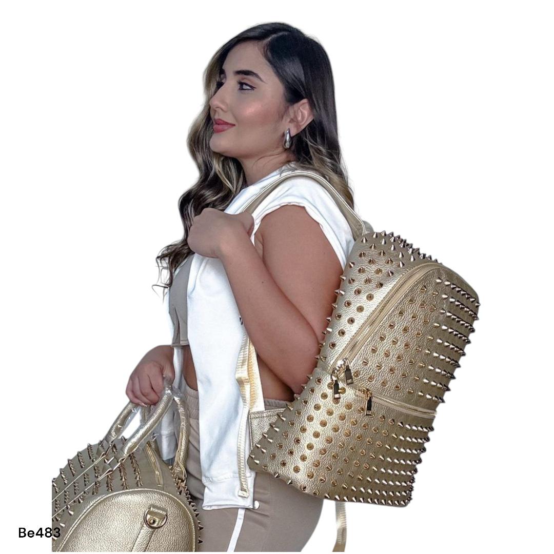 Morral dorado taches   39cm* 13cm* 42cm    C-24035