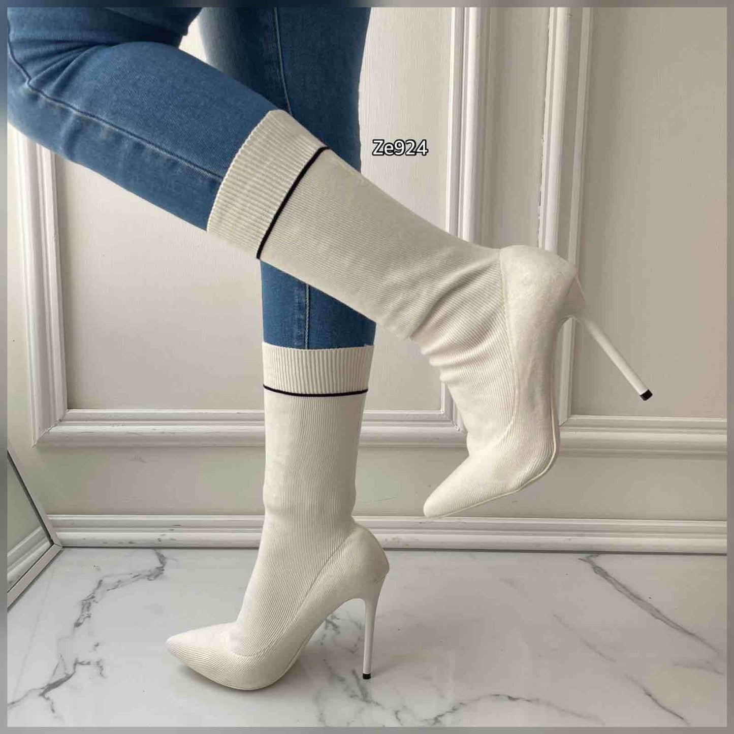 Botin blanco tacon 12Cm 372-113 C-4