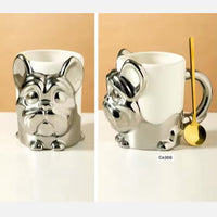 Taza perro plateado ceramica   450ml