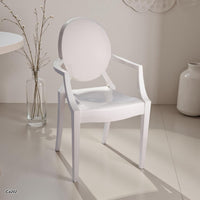 Silla blanca en plastico policarbonado  50cm* 49cm* 93cm* 47cm