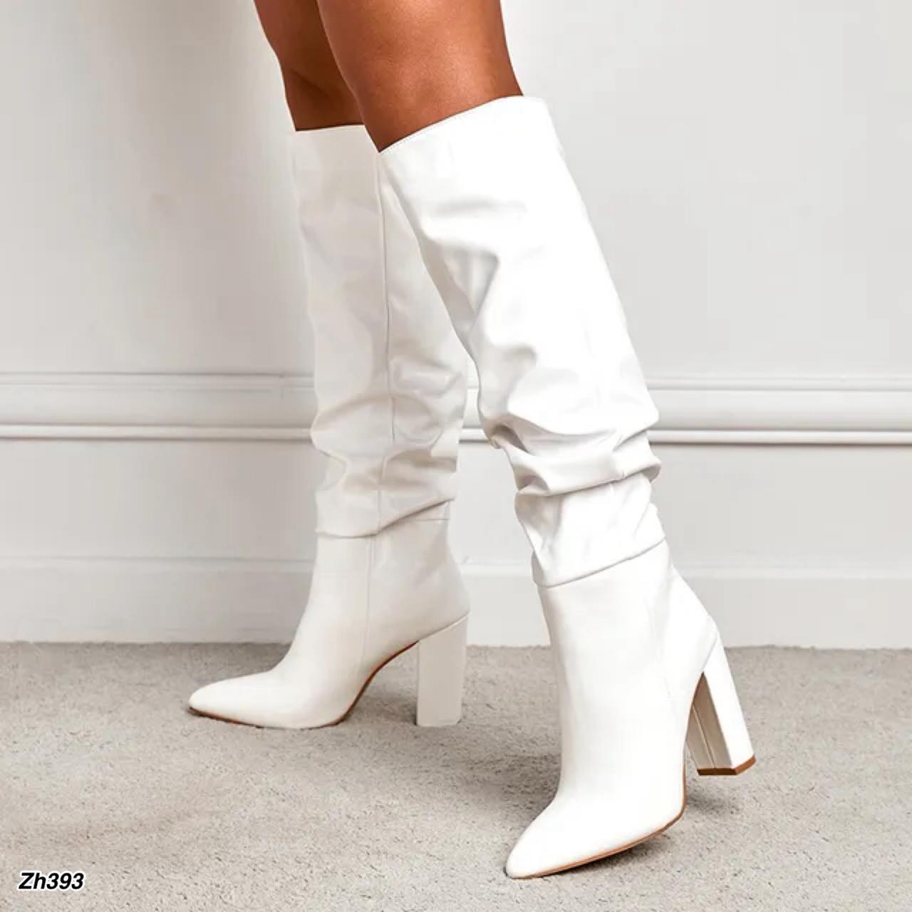 Bota caña alta blanco tacon 10cm   2P1B-X9420-21  C-134