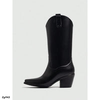 Bote texana de lluvia negro tacon 7cm   063-301