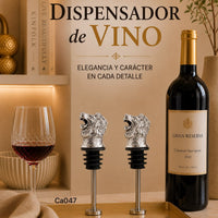 Dispensador de botellas metalico leon plateado  11cm*  3cm