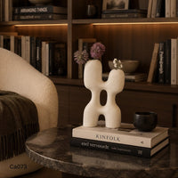 Jarron decorativo irregular pequeño ceramica  12cm* 2cm* 19.5cm