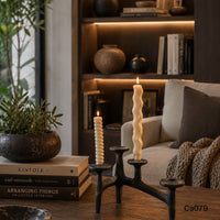 Candelabro negro hierro   29.5cm* 17.5cm* 18cm