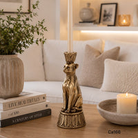 Candelabro leopardo dorado
