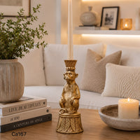 Candelabro mico dorado