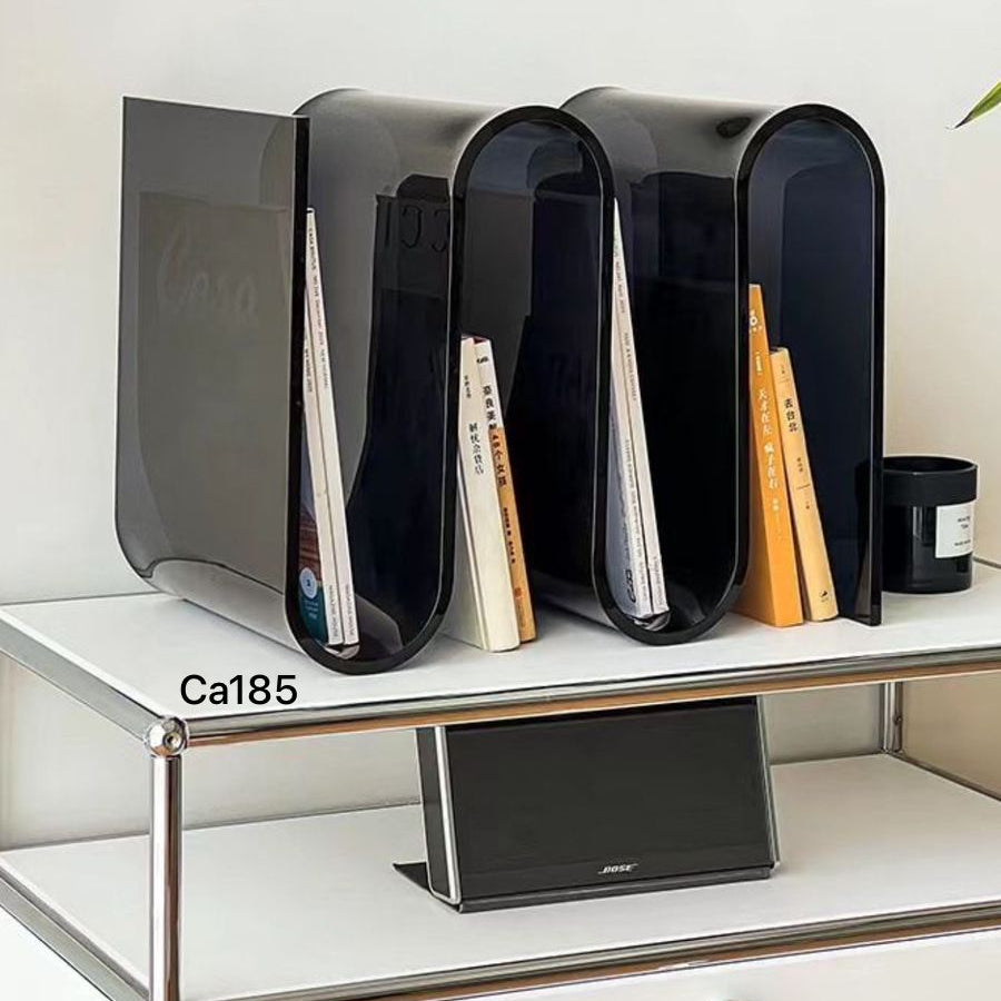 Mesa auxiliar biblioteca negra en ondas acrilico   43cm* 29.5cm* 34cm