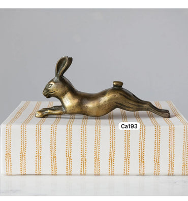 Articulo decorativo conejo en metal dorado 13cm* 7cm* 28cm