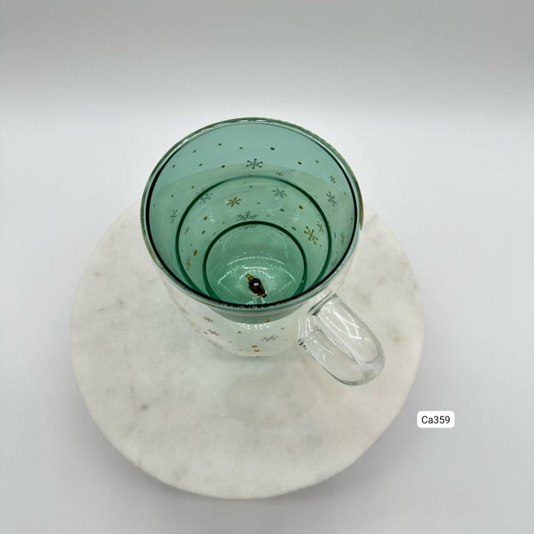 Taza cristal navideña  11cm* 12cm