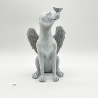 Articulo decorativo perro angel gris  12cm* 11cm* 21cm