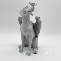 Articulo decorativo perro angel gris  12cm* 11cm* 21cm