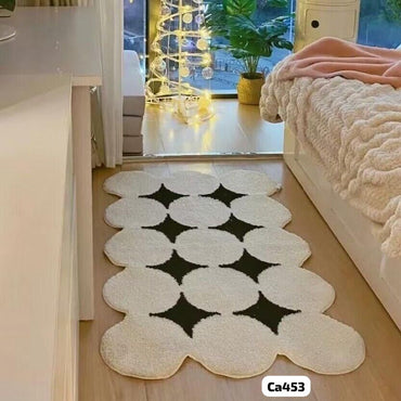 Tapete blanco detalles negros  70cm* 125cm