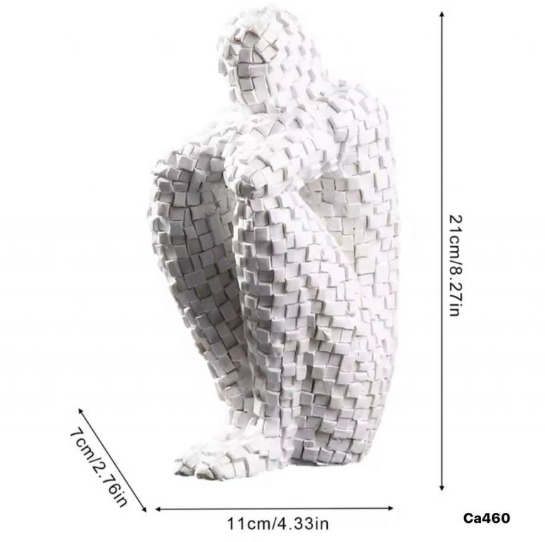 Articulo decorativo figura humano blanco resina  8cm* 11cm* 20cm